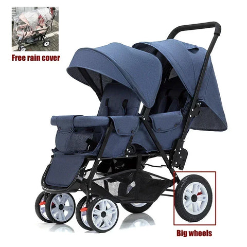 Twin strollers kids two seats strollers foldable carriage Double baby stroller Front and rear seats