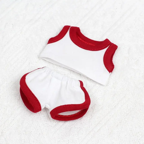 17cm Mini Plush Doll'S Clothes Outfit Accessories For Korea Kpop Exo Labubu Idol Flower shirt leather jacket skirt Clothing Gift