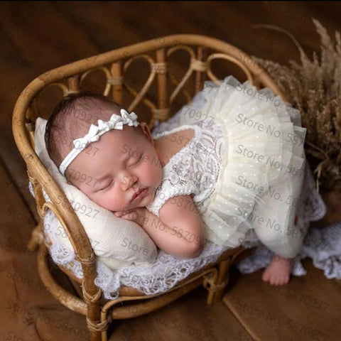 Newborn Photography Props Rattan Bed Chair Bassinet for Baby Newborn Studio Shooting Photo Props Fotografia Baby Accessories