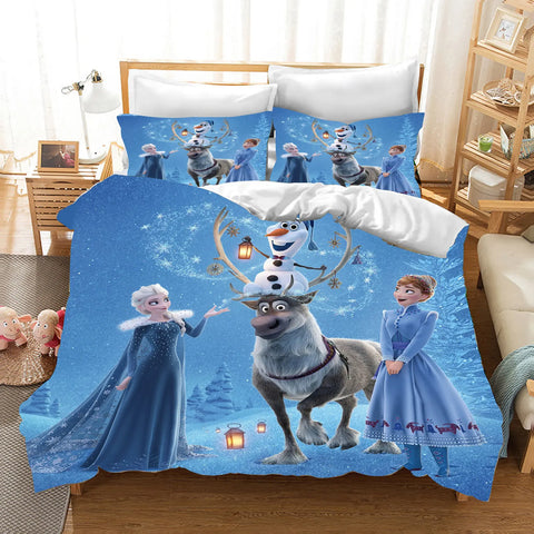 Frozen  3D Children'S Bedding Set Duvet Cover Set kingTwin Size Bedding Sets Universal, Suitable For Children And Adults