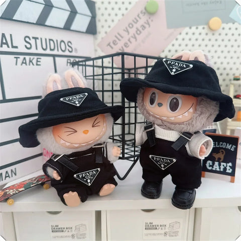 For 17cm Labubus Mini Doll Clothes Outfit Hat Clothes Shoes Labubu II Doll Accessories Cultivate Sitting Party Game Toys 1Pc