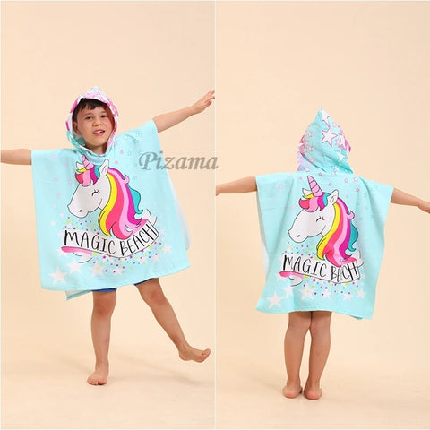 Baby Bath Towel Christmas Towel Baby Gifts For Newborn Muselina Bebe Beach Towels Blue Unicorn Hooded Sherpa For 0-12Years