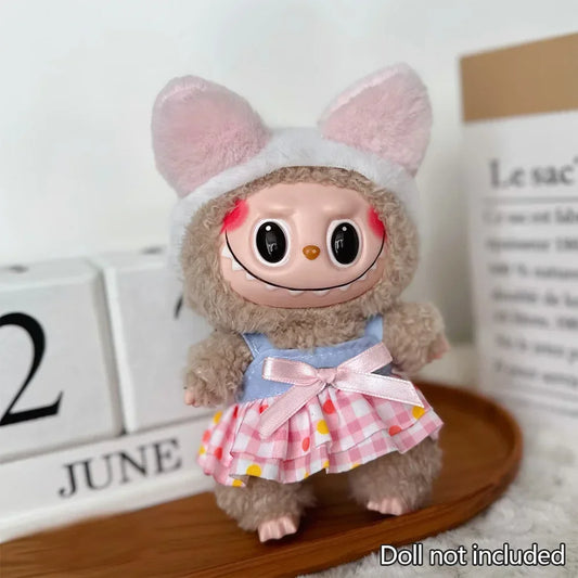 For 17cm Labubu Doll Clothes Hoodies Doll Clothes Color Match Hoodies Dolls Accessories Cute Decoration Little Cloths