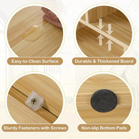 Kids Toy Organizers and Storage, Wooden Tier Bookshelf with Compartment Cubes to Organize Books, Toys, Home Furniture