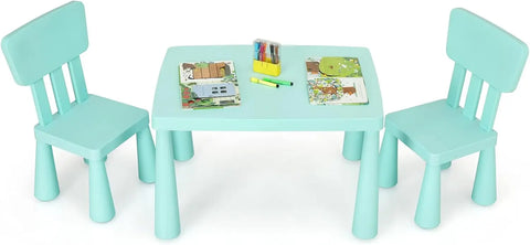 Kids Table and Chair Set For Toddler, Plastic Children Activity Table for Reading, Drawing, Snack Time, Arts Crafts, Preschool