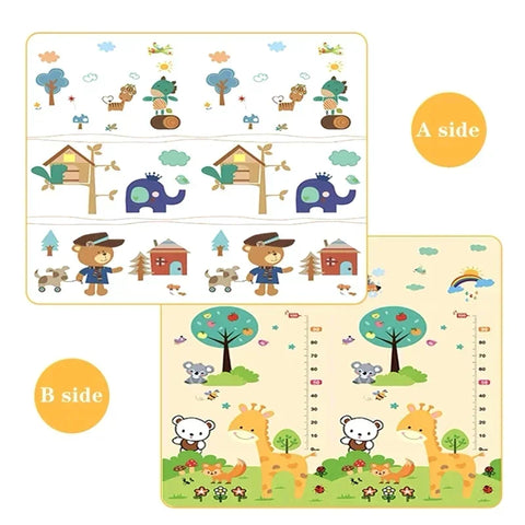 200cm*180cm Thick Baby Crawling Play Mats Cartoon Lion Giraffe Folding Mat Carpet Play Mat for Children's Safety Mat Rug Playmat