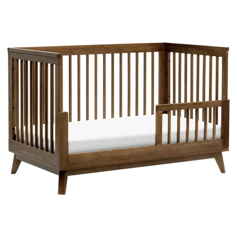 Scoot 3-in-1 Convertible Crib with Toddler Bed Conversion Kit in Natural Walnut, Greenguard Gold Certified