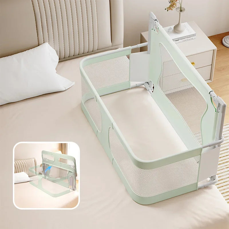 Baby Bedside Bassinet Foldable Bed Side Baby Bassinet Portable Crib Breathable and Visible Mesh Window Soft Washable Liner Cover