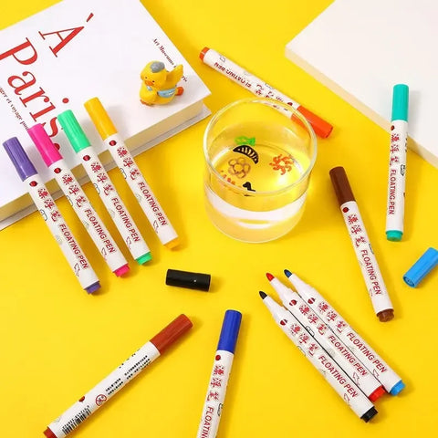 Montessori Magical Water Floating Student Painting Brush  Whiteboard Markers Pen Suspension Kids Educational Painting Pen Toys