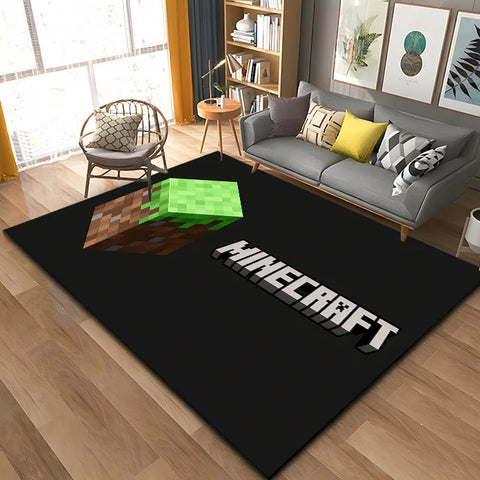 MINISO Game Minecraft Living Room Carpet Cartoon Game Bedroom Bedside Non Slip Floor Mat Home Balcony Mats Kid's Play Rug