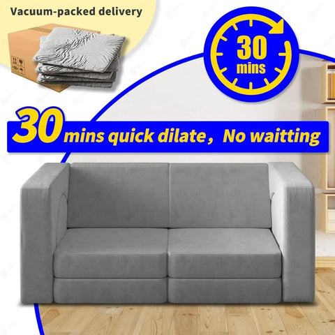 Modular Kids Play Couch for Playroom Bedroom, 10 in 1 Multifunctional Kids Sofa for Playing, Creativing, Sleeping,Indoor Toddler
