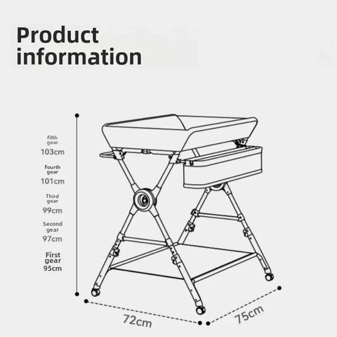 Baby Diaper Changer Furniture,Newborn Care Tables, Change Clothes Massage Touch Bath Foldable Mobile Cribs Baby Changing Tables