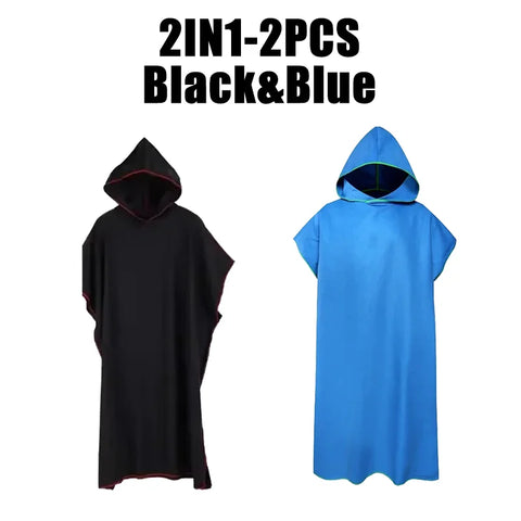 Microfiber Hooded Towel Men Women for Swim Beach Travel Quick Dry Changing Robe Cape Bath Towel Bathrobe Surf Poncho Sauna Play