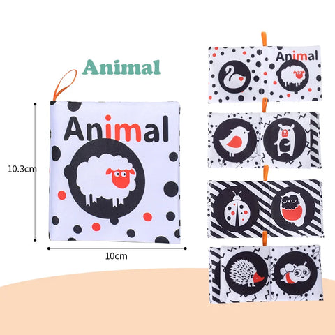 Visual Stimulus Cloth Book Montessori Early Educational Toys Kids Cartoon Toddlers Activity Fabric Books For Babies Gift