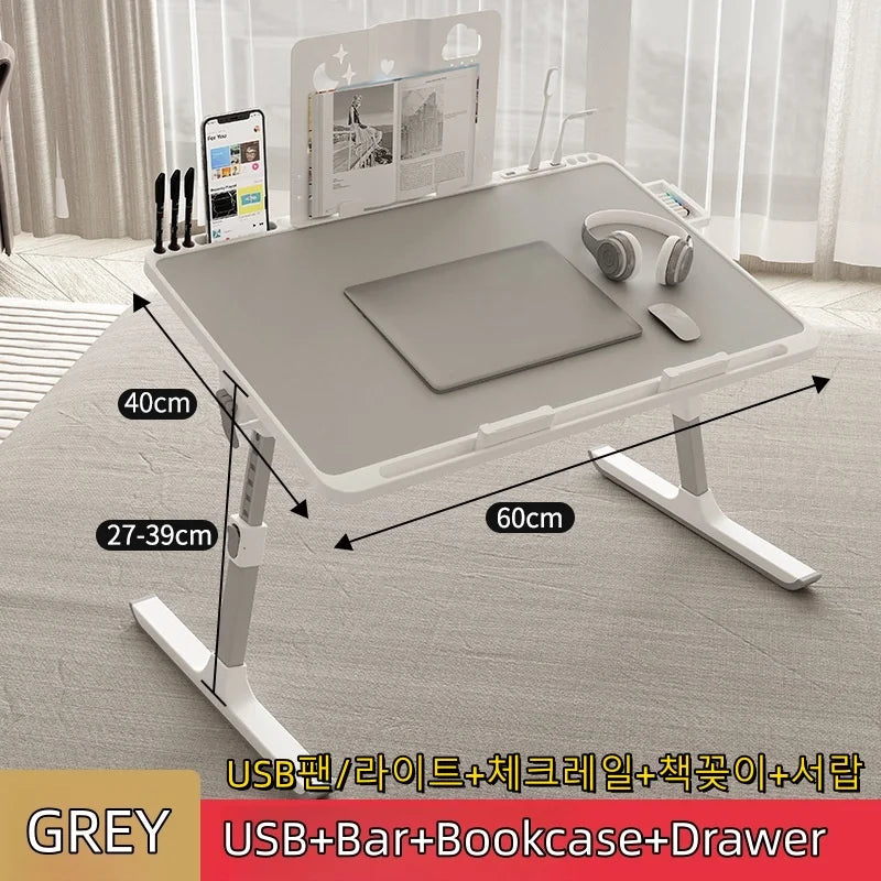 Laptop Bed Tray Table, Adjustable Laptop Bed Table,Portable Standing Desk with Storage Drawer,Foldable Lap Tablet Table for Sofa