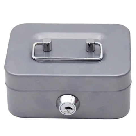 Lockable Money Safe Box with Key Metal Cash Box Portable Piggy Bank Sturdy Security Box Mini Coin Collection for Kids