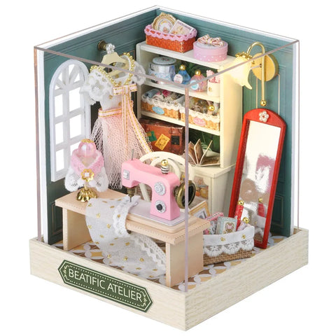 Milk Tea Mini Doll House DIY Kit For Making Room Toys Handmade 3D Puzzle Assembled Toys Birthday Gifts Wooden Crafts Dollhouse