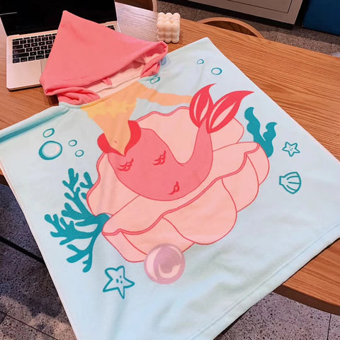 Baby Cartoon Printing Bathrobe Girls Unicorn Beach Towel Boy Shark Dinosaur Bath Towel Kids Hooded Cape Towel Children Bath Item