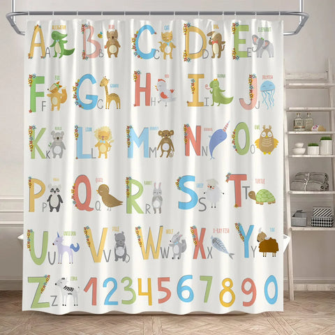 Periodic Table Shower Curtain Modern Fun Chemistry Elements For Students Home Decor Polyester Fabric Bathroom Curtain With Hooks