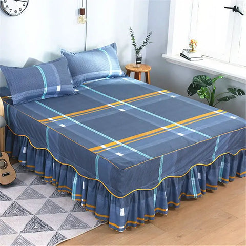 3pcs Bedding Bed Skirt With 2pcs Pillowcases Wedding Bedspread Bed Sheet Mattress Cover Full Twin Queen King Size Bedsheets