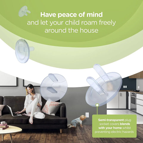 10pcs Outlet Covers, American Standard Baby Proofing Safety Child Secure Electric Plug Protectors