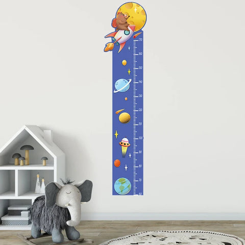 Cartoon Animals Height Measure Wall Sticker Unicorn Dinosaur Wallpaper For Kids Room Nursery Child Growth Ruler Growth Chart
