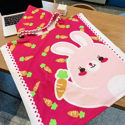 Baby Cartoon Printing Bathrobe Girls Unicorn Beach Towel Boy Shark Dinosaur Bath Towel Kids Hooded Cape Towel Children Bath Item