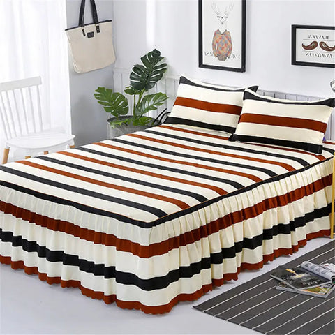 3pcs Bedding Bed Skirt With 2pcs Pillowcases Wedding Bedspread Bed Sheet Mattress Cover Full Twin Queen King Size Bedsheets
