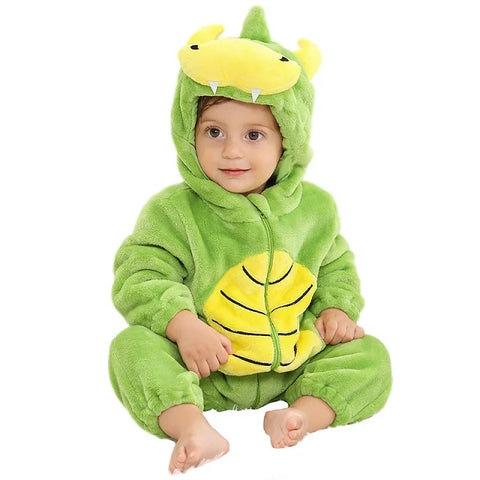 MICHLEY Carniva Baby Rompers Winter Clothes Flannel Hooded Bodysuits Pajamas Animals Overall Jumpsuit For Girls BoysK ids