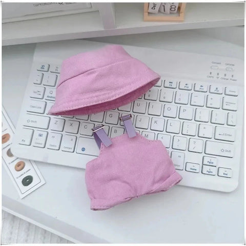 For Labubu 15-17 cm v1v2 Outfit Accessories Mini Hat Overalls Set Decoration Small Clothes Children's Toys Birthday Gift