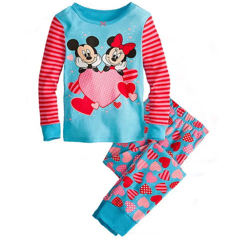 New Spring Autumn Children's Clothing Sets Mickey Cartoon Minnie girl boy Pajamas Kids Set Boys Sleepwear Baby Girls Pyjamas