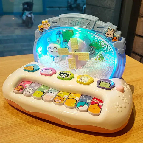 Baby Puzzle Music Piano Toy with Snowflake Led Light Children's Early Education Electronic Toys for Kids New Year Christmas Gift