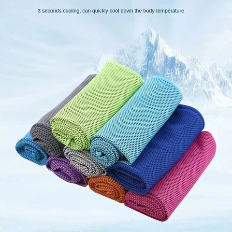 Portable Sport Towel with Mini Silicon Gel Set Cold Towel Polyester Fiber Fitness Sport GYM Running Outdoor Quick Dry Cool Towel