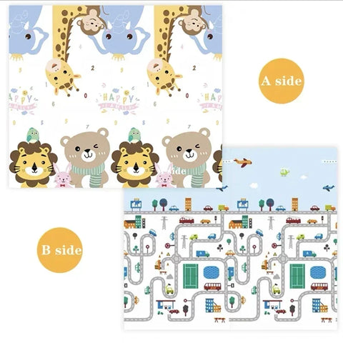 200cm*180cm Thick Baby Crawling Play Mats Cartoon Lion Giraffe Folding Mat Carpet Play Mat for Children's Safety Mat Rug Playmat