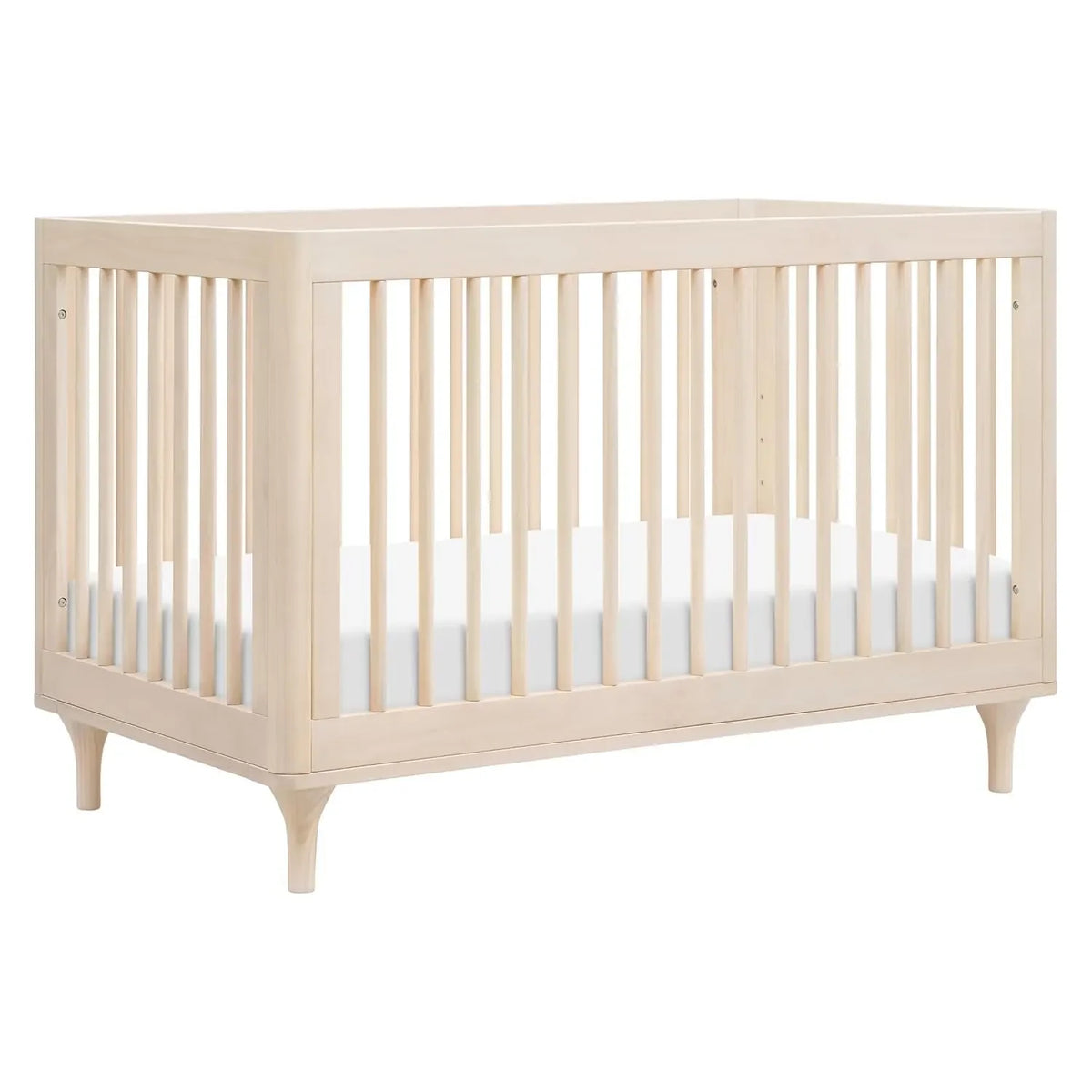 3-in-1 Convertible Crib with Toddler Bed Conversion Kit in White and Natural, Greenguard Gold Certified