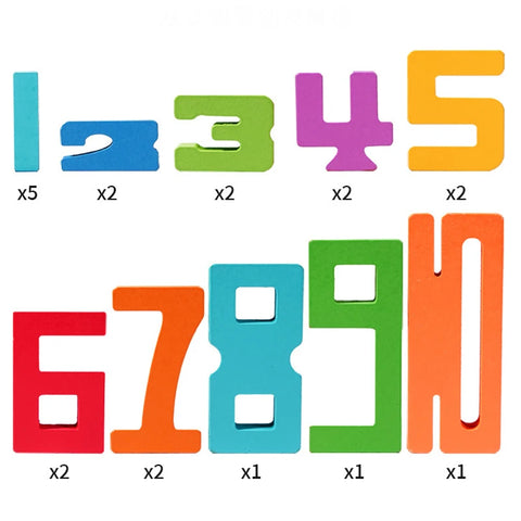 20PCS Wooden Number Stacking Blocks,Montessori STEM Educational Toys,Toddler Learning Gift for Boys Girls Ages 3-8 Years