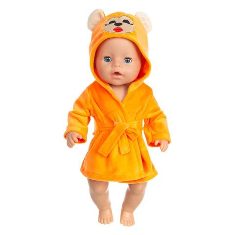 Colorful Bathrobe Suit Cute Cartoon Animal Nightgown Robe Fit 17/18inch 40-45cm Doll Clothes Accessories For Baby Gift