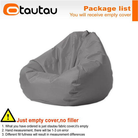 OTAUTAU Outdoor Waterproof Bean Bag Cover No Filler Garden Beach Swimming Pool Floating Beanbag Pouf Chair Oxford Kids Adults