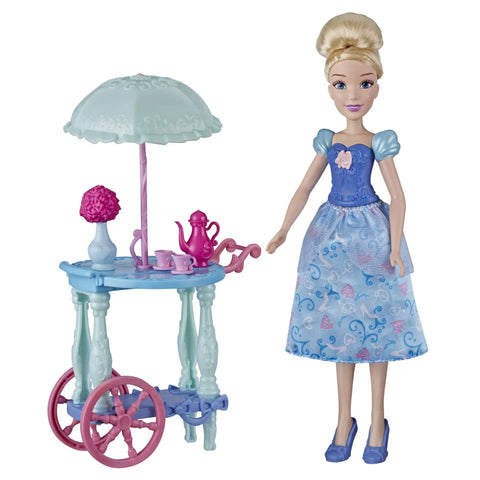 Original Disney Princess Ariel Royal Vanity Belle Royal Kitchen Cinderella Tea Cart Chariot Playset Pretend Play for Girl Gifts