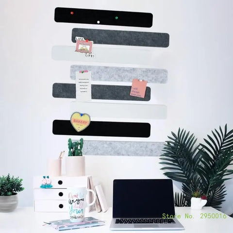 8x Self-Adhesive Bulletin Board Bar Strips Felt Pin Board Bar Strips with 30 Pushpins for Pastes Notes Photos Schedules