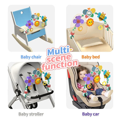 Baby Toy Stroller Arch Musical Rattle Adjustable Clip Crib Mobile Hanging Bed Bell 0 12 Months Educational Toys For Newborn Gift