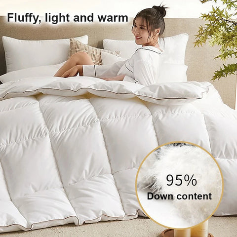 Thickened 95% White Goose Down quilt Comfortable and Breathable Duvet Ideal Gift for Students Winter cotton thick quilt core