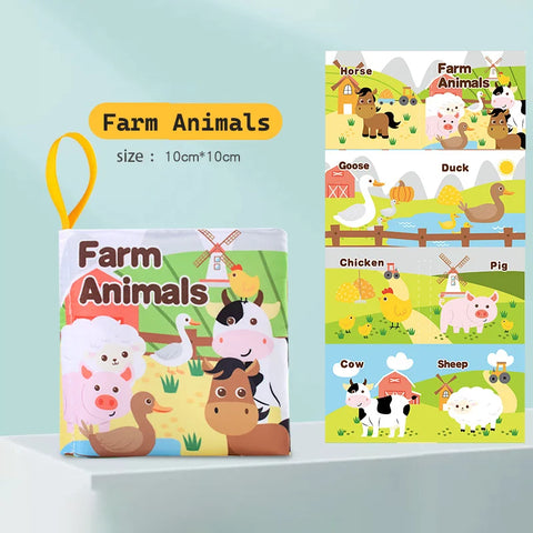 Visual Stimulus Cloth Book Montessori Early Educational Toys Kids Cartoon Toddlers Activity Fabric Books For Babies Gift