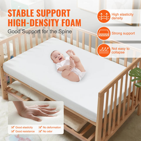 VEVOR Crib Mattress Two-sided Breathable Toddler Mattress of Memory Foam 3 inches Thickness Baby Mattress for Infant and Toddler