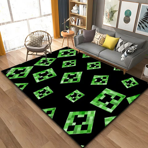 MINISO Game Minecraft Living Room Carpet Cartoon Game Bedroom Bedside Non Slip Floor Mat Home Balcony Mats Kid's Play Rug