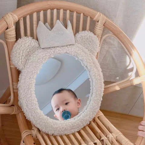 Baby Child Reflector Korean Ins Bear Crown Mirror Children's Room Clothing Store Decoration Pendant Photo Studio Shooting Mirror