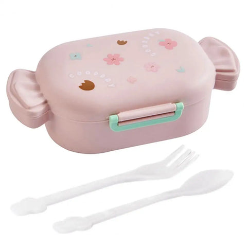 Stackable Bento Box Portable Cute Cartoon Children Lunch Box Double Layer Food Storage Container Eyeglass Bear Thermal Bento Box