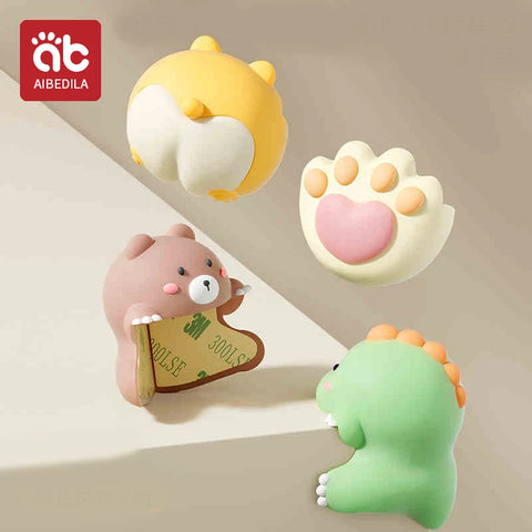AIBEDILA Children Silicone Anti-collision Angle Cartoon Cute Safety Protection Corner Table Paste Sets of Baby Safety Protection