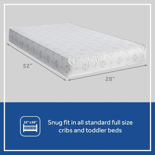 Airy Night Breathable Hypoallergenic 2-Stage Dual Firm Crib Mattress, 2-Sided Mesh and Antibacterial Baby Crib Mattre