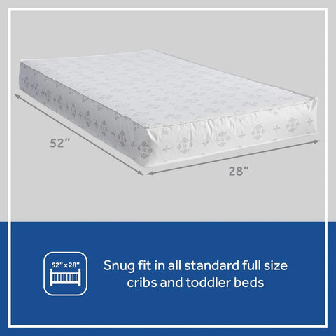 Airy Night Breathable Hypoallergenic 2-Stage Dual Firm Crib Mattress, 2-Sided Mesh and Antibacterial Baby Crib Mattre